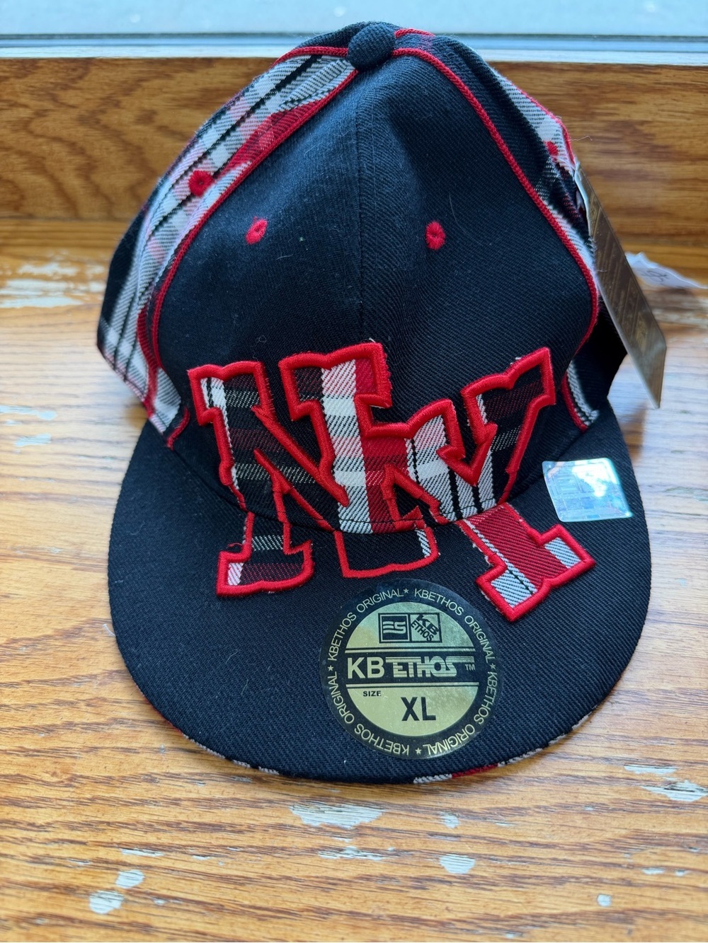 KBETHOS  Black and Red NY Plaid Baseball Cap